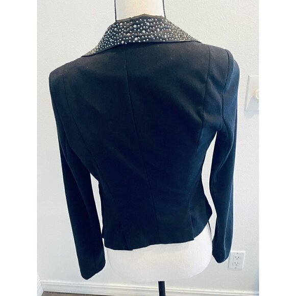 Beulah Black Blazer With Rhinestone Collar NWT Size Extra Small / Small - Picture 7 of 8